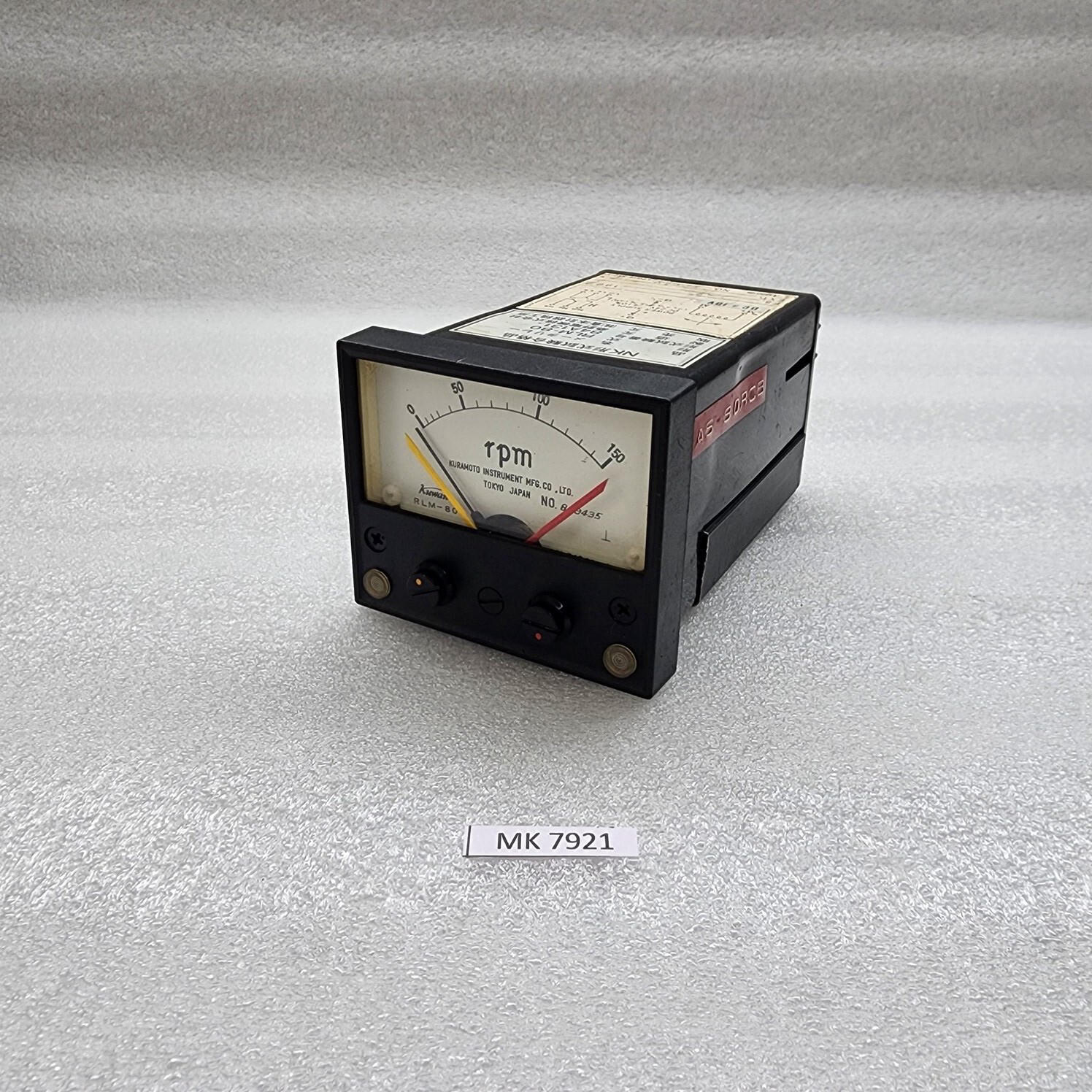 KUWANO ELECTRIC RLM-120 RPM METER 84A131 KURAMOTO KEIKI SEIKOSHO - Image 6