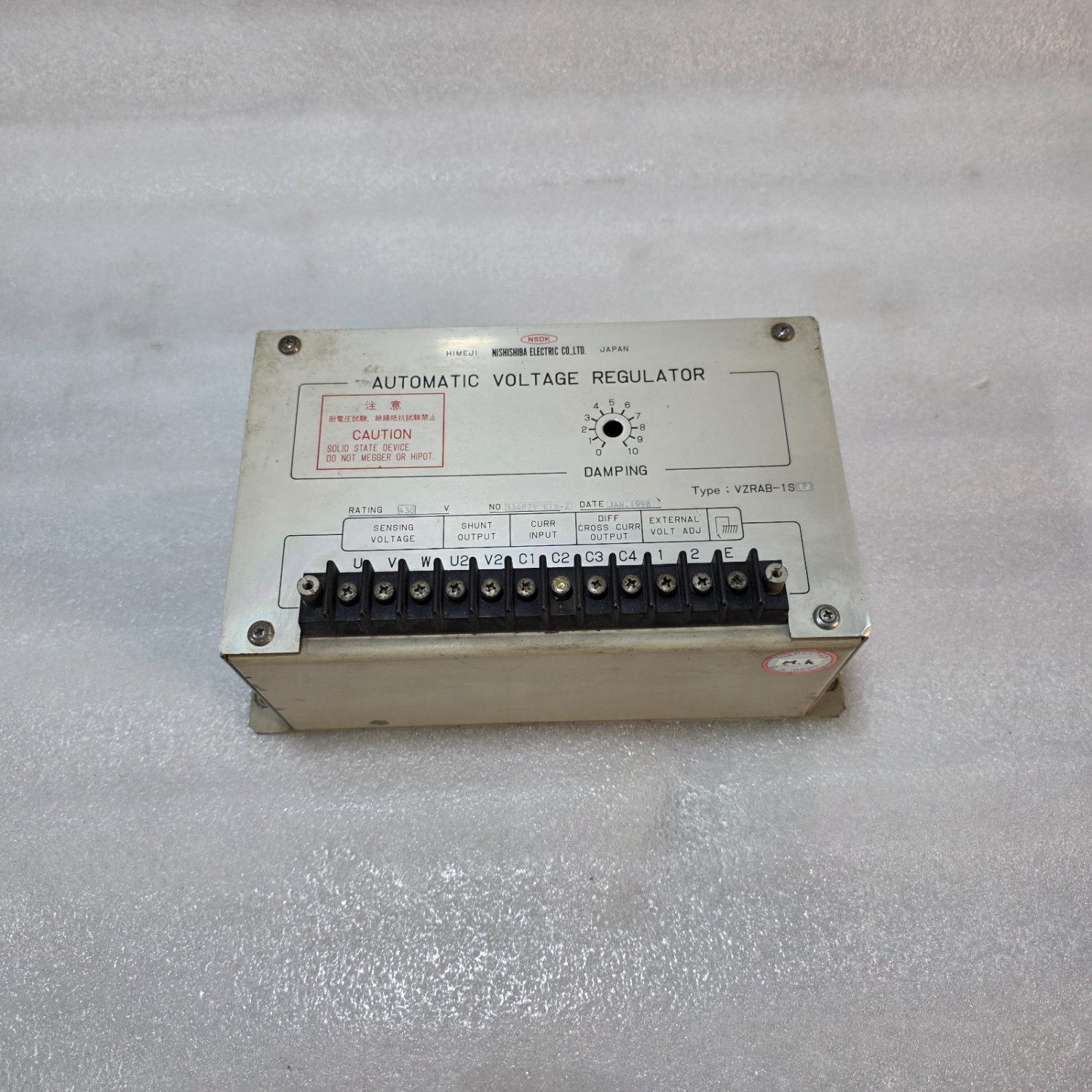 NISHISHIBA VZRAB-1S(P) AUTOMATIC VOLTAGE REGULATOR AVR 450V – INDUSTRIAL GENERAT