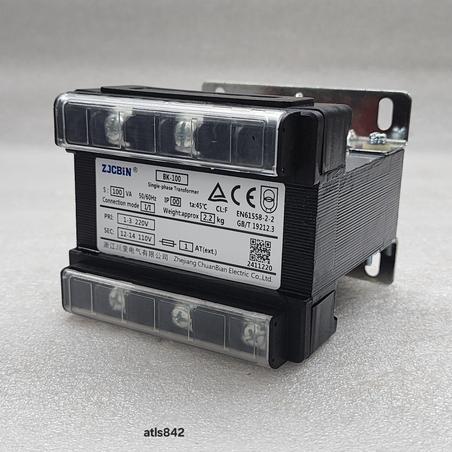 ZHEJIANG CHUANBIAN ELECTRIC BK-100 SINGLE PHASE TRANSFORMER 100VA 220V TO 110V - Image 6