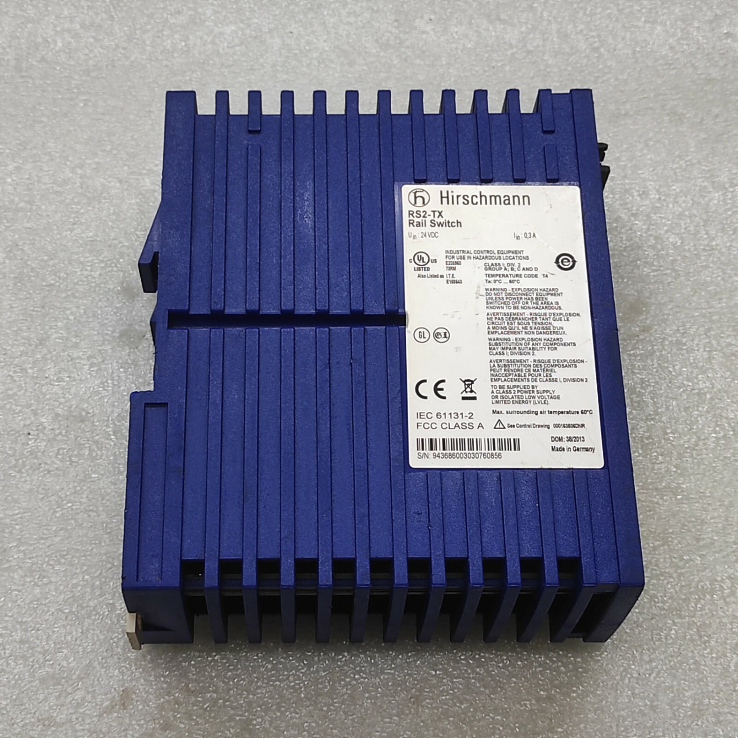 HIRSCHMANN RS2-TX RAIL SWITCH 24V DC - Image 3