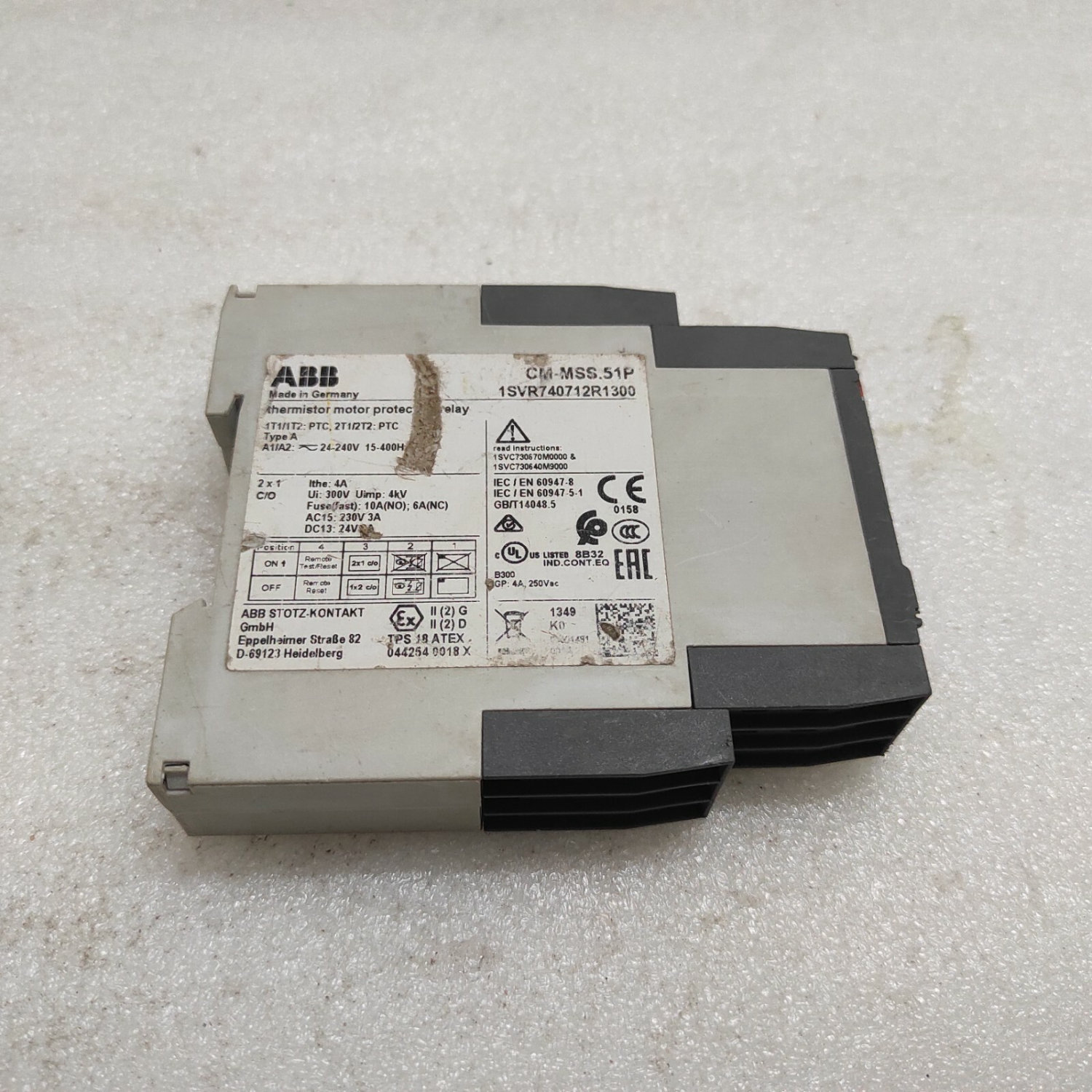ABB CM-MSS.51P PTC THERMISTOR MOTOR PROTECTION RELAY 1SVR740712R1300 24-240V AC/ - Image 3
