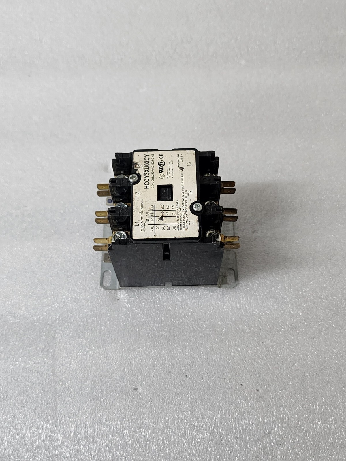HARTLAND CONTROLS HCCY3XU02CY 3-POLE CONTACTOR 40A COIL VOLTAGE 208/240V - Image 2