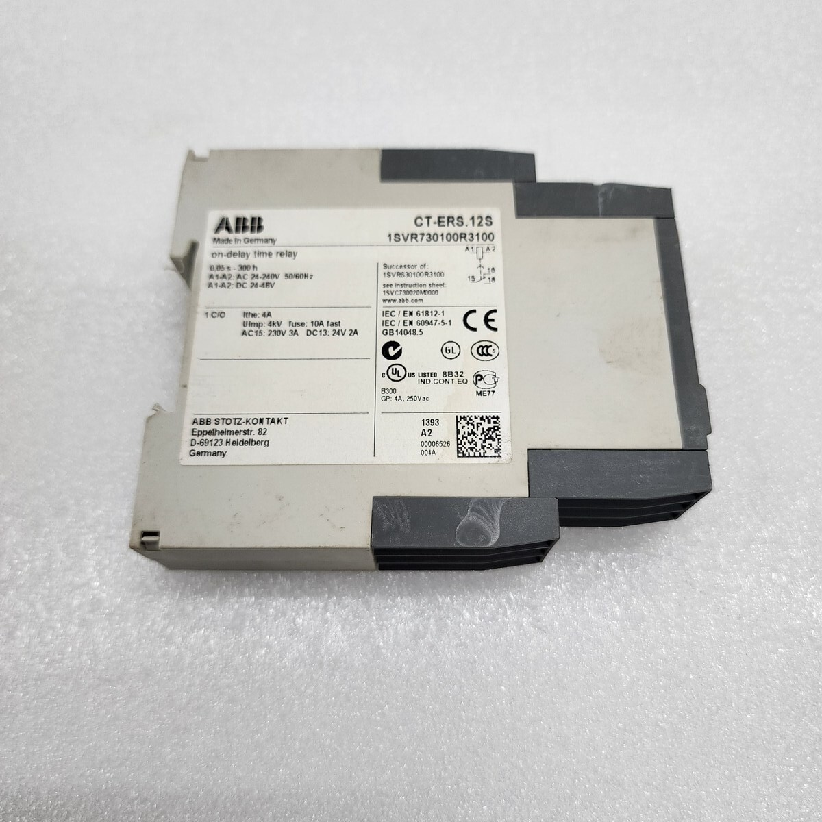 ABB CT-ERS.12S ON-DELAY TIME RELAY 1SVR730100R3100 24-240VAC/24-48VDC - Image 3