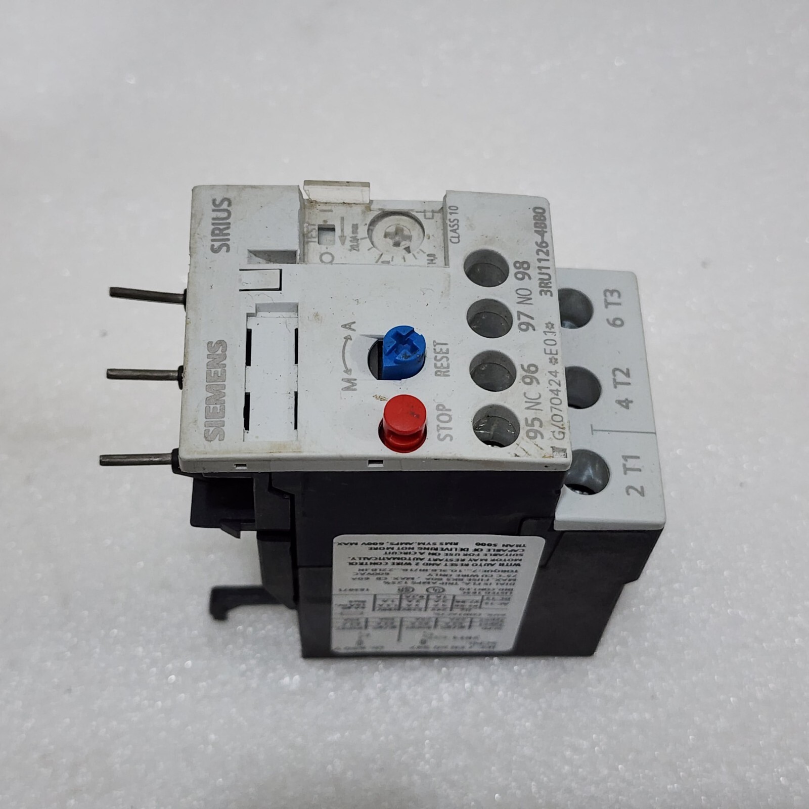 SIEMENS SIRIUS 3RU1126-4BB0 THERMAL OVERLOAD RELAY 14-20A - Image 2