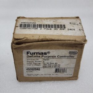 FURNAS 45EG20AG MAGNETIC CONTACTOR 30A 2-POLE 61347 COIL VOLTAGE 190-220V/208-24