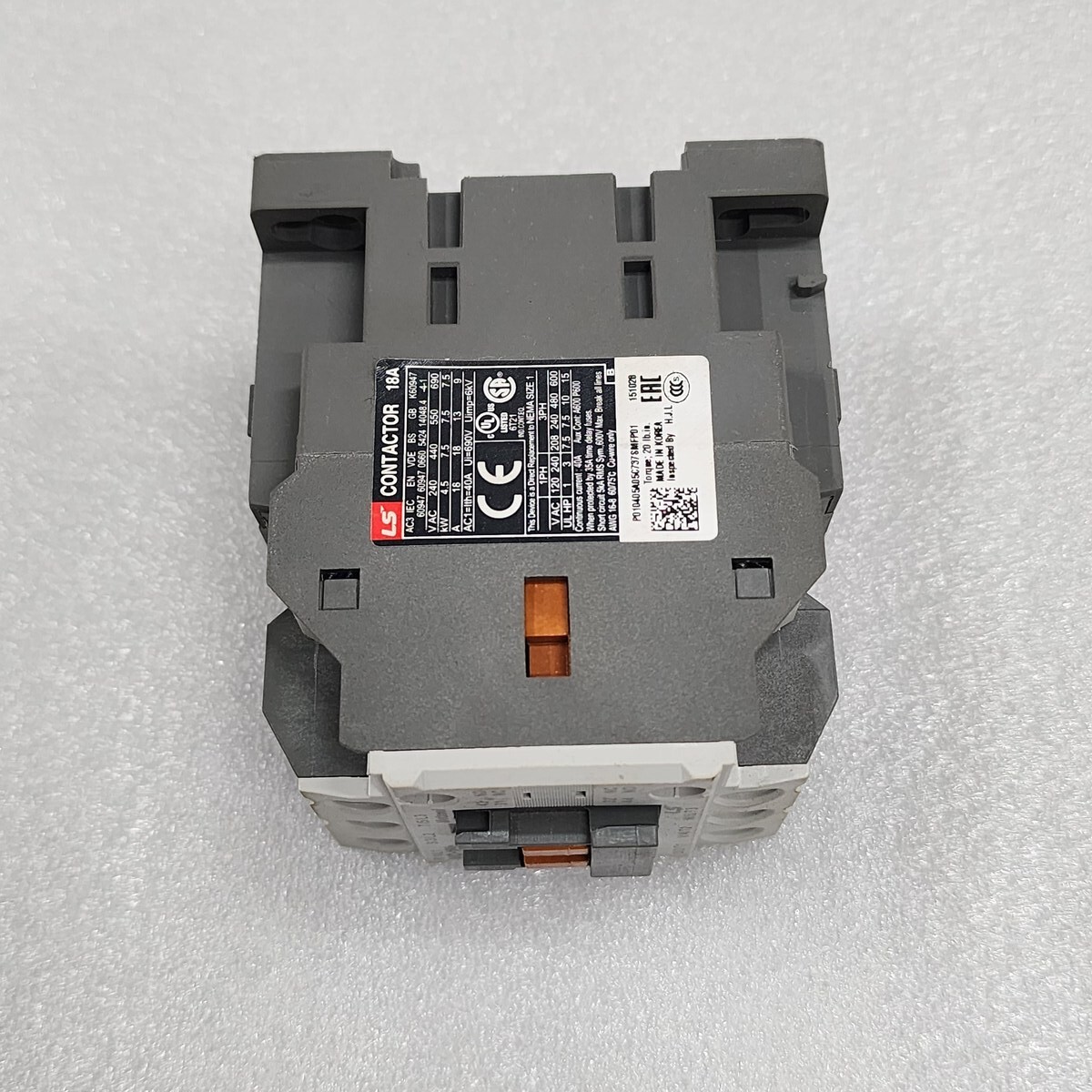 LS ELECTRIC MC-18B MAGNETIC CONTACTOR 18A COIL VOLTAGE 110V - Image 6