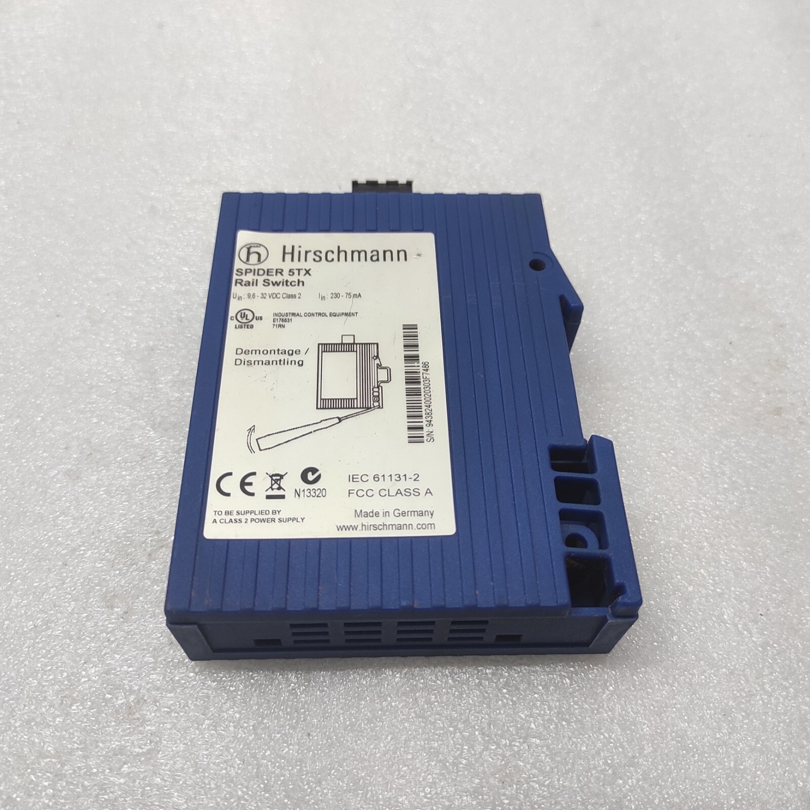 HIRSCHMANN SPIDER 5TX RAIL SWITCH 9.6-32VDC - Image 4