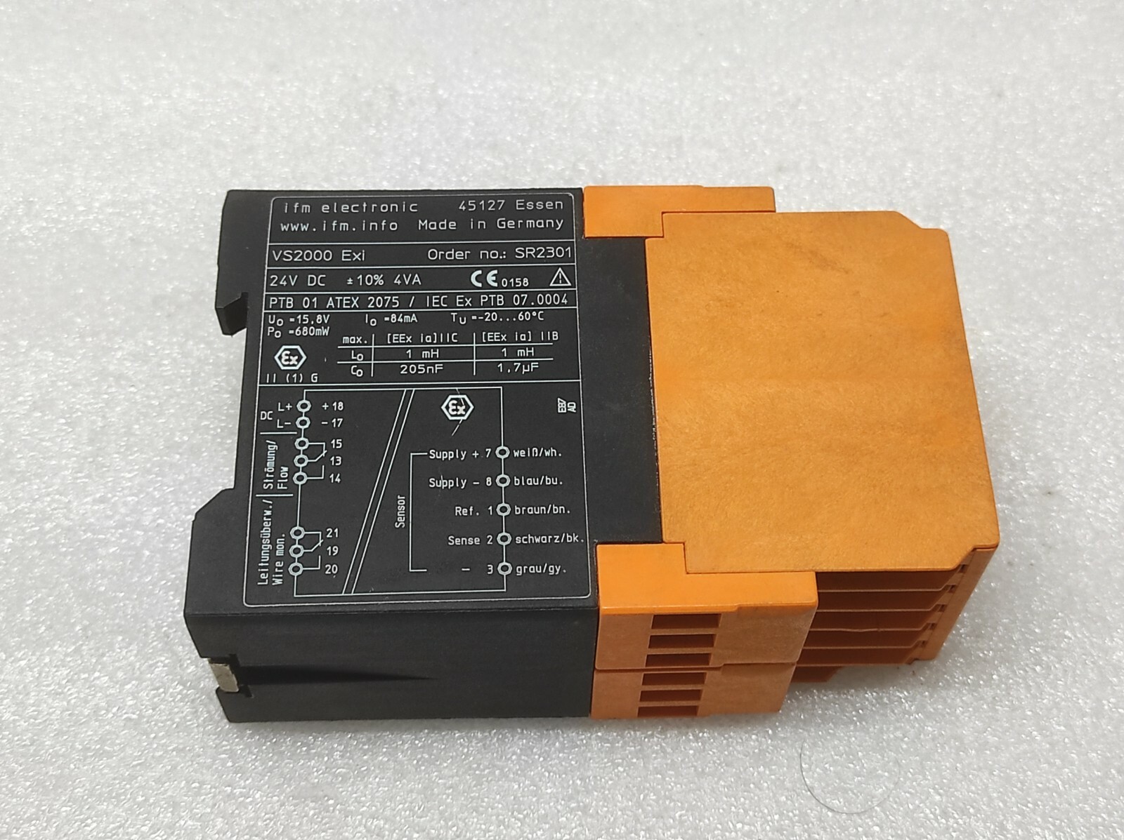 IFM VS2000EXI CONTROL MONITOR SR2301 24VDC - Image 2