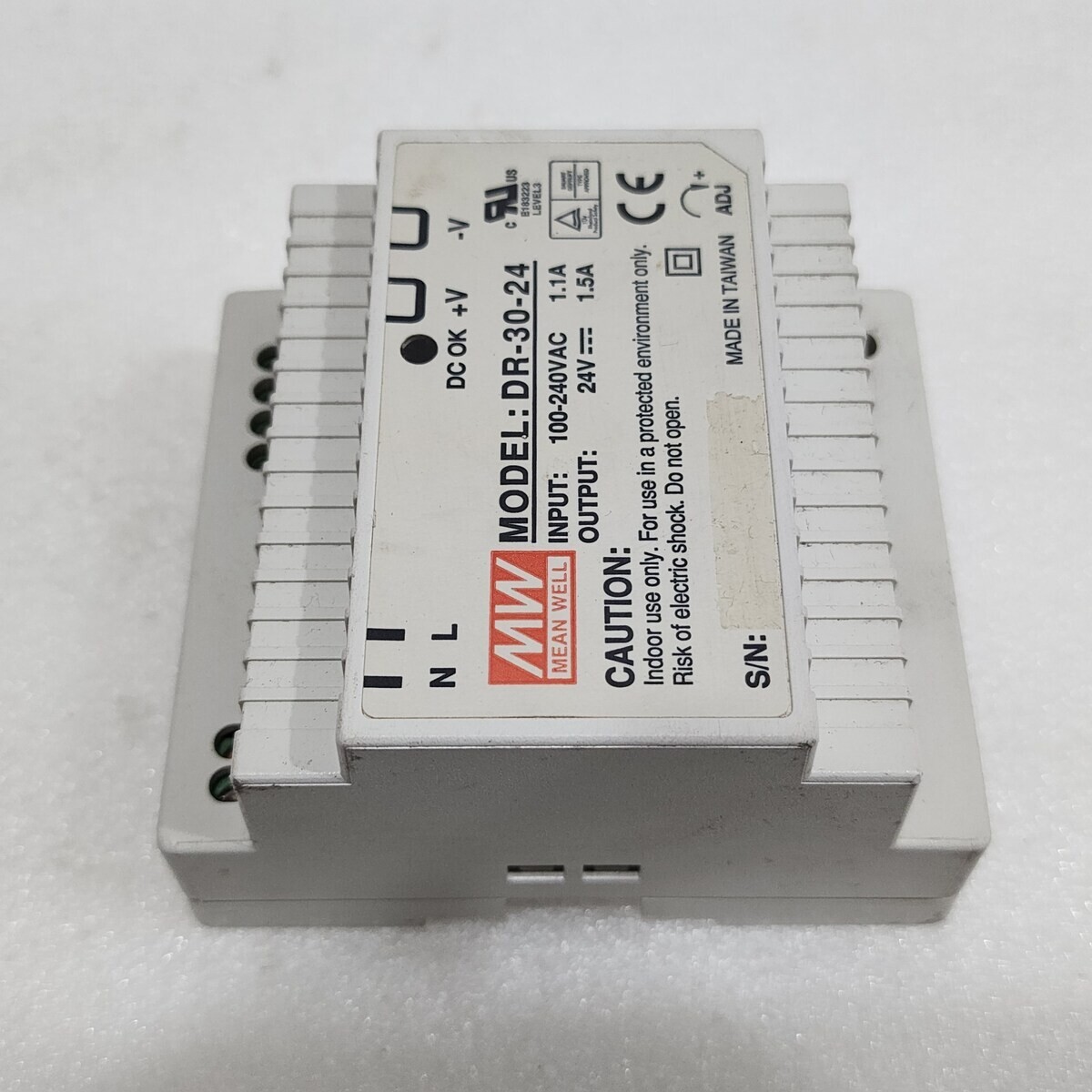 MEAN WELL DR-30-24 POWER SUPPLY MODULE 24VDC 1.5A - Image 2