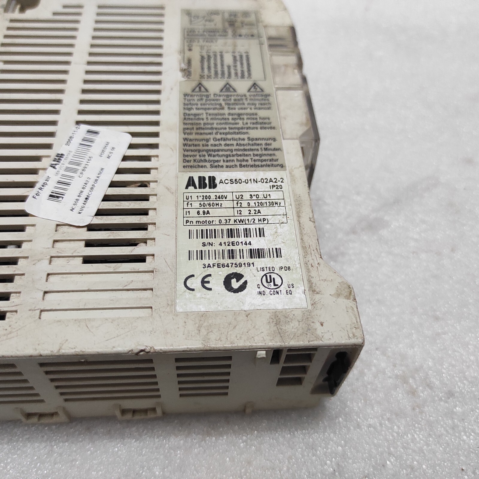 ABB ACS50-01N-02A2-2 INVERTER DRIVE 0.37kW 0.5HP 3AFE64759191 - Image 4