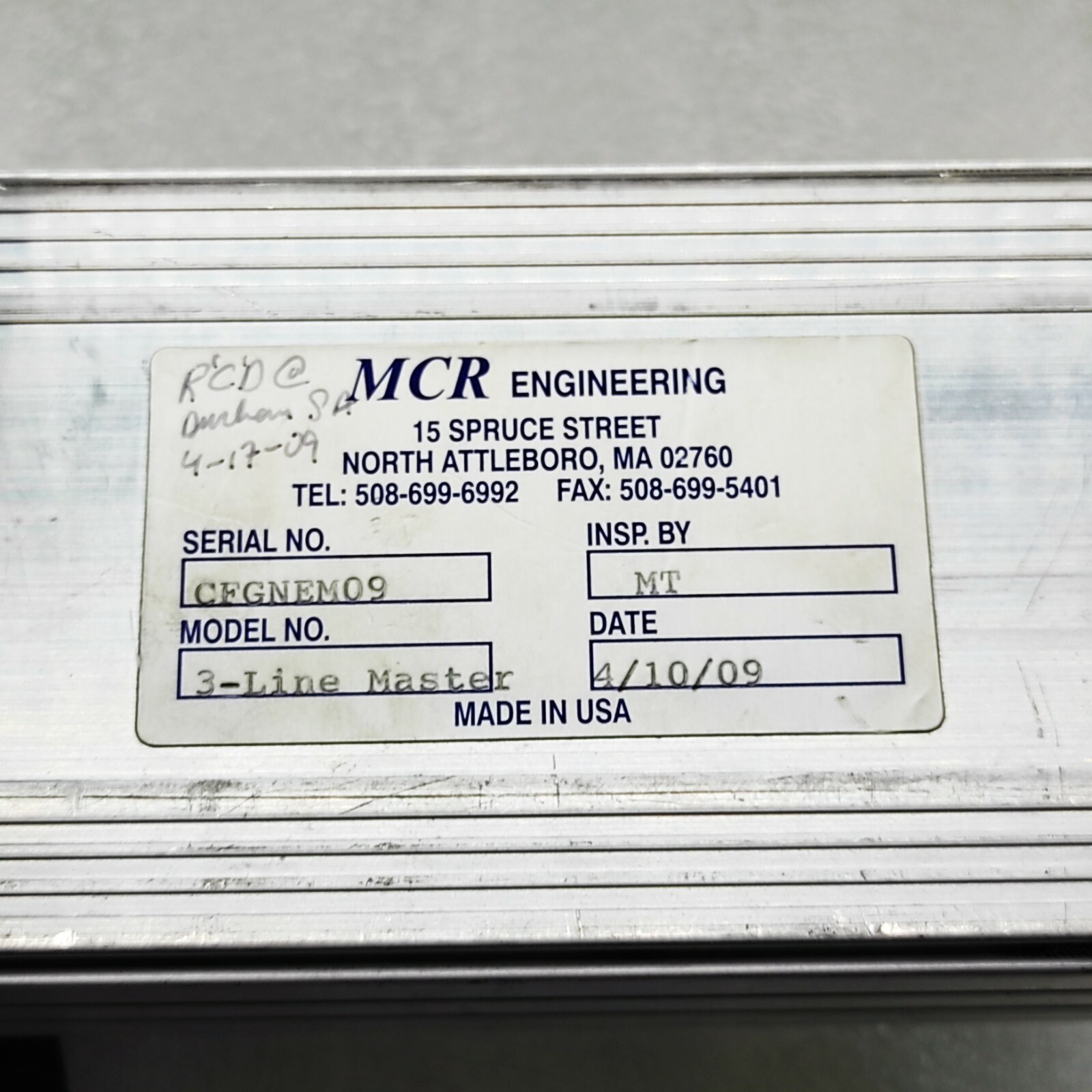 MCR ENGINEERING 4204 3-LINE MASTER 100 096 - Image 5