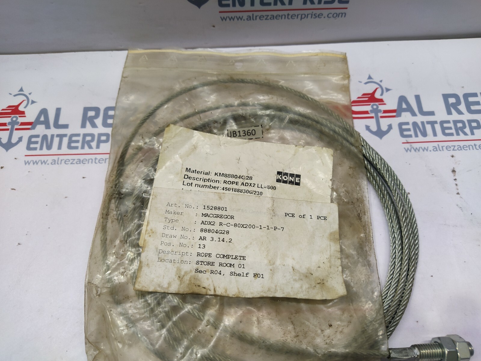 MACGREGOR 1528801 ADX2 ROPE LL 800 KONE KM88804G28 - Image 6