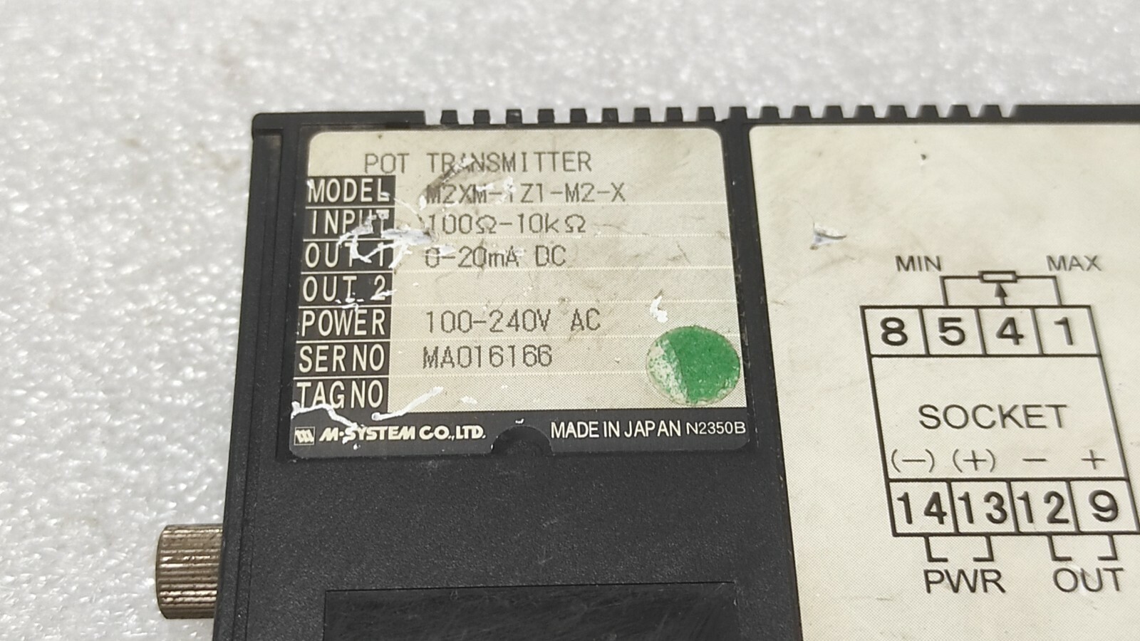 M-SYSTEM M2XM POT TRANSMITTER M2XM-1Z1-M2-X 100-240VAC - Image 3