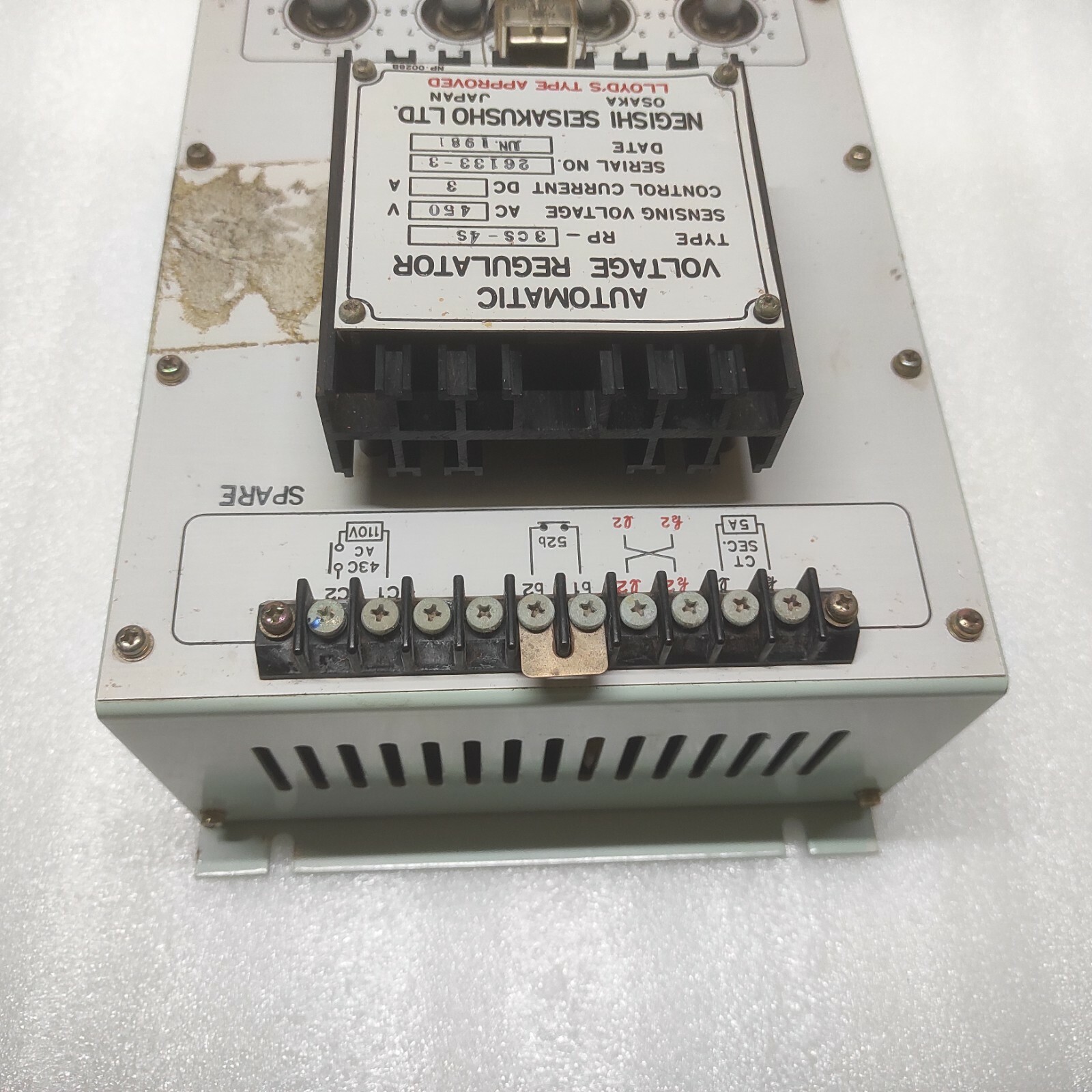 NEGISHI SEISAKUSHO RP-3CS-4S AUTOMATIC VOLTAGE REGULATOR 450VAC - Image 7