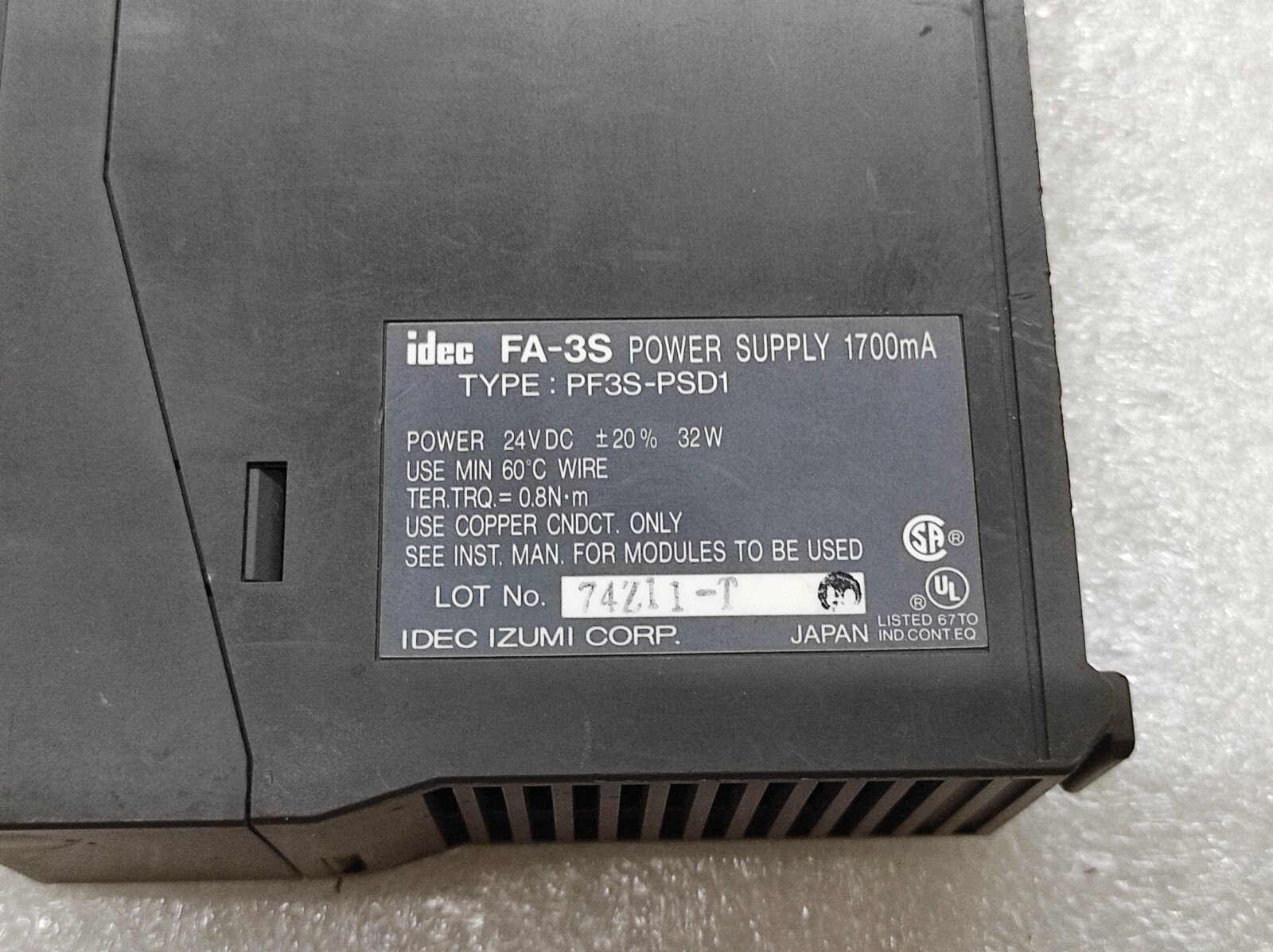 IDEC PF3S-PSD1 POWER SUPPLY 24VDC - Image 3