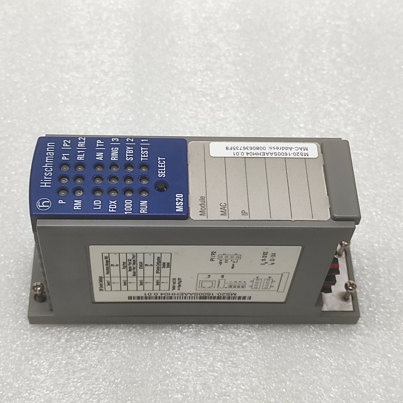 HIRSCHMANN MS20 MICE SWITCHING MODULE 18-32VDC MS20-1600SAAEHH04.0.01 - Image 2