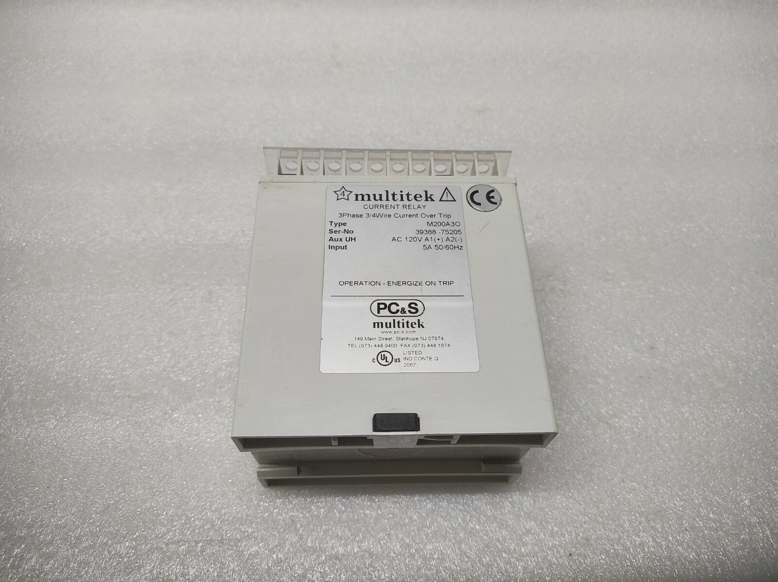 MULTITEK M200A3O CURRENT RELAY 120V - Image 3