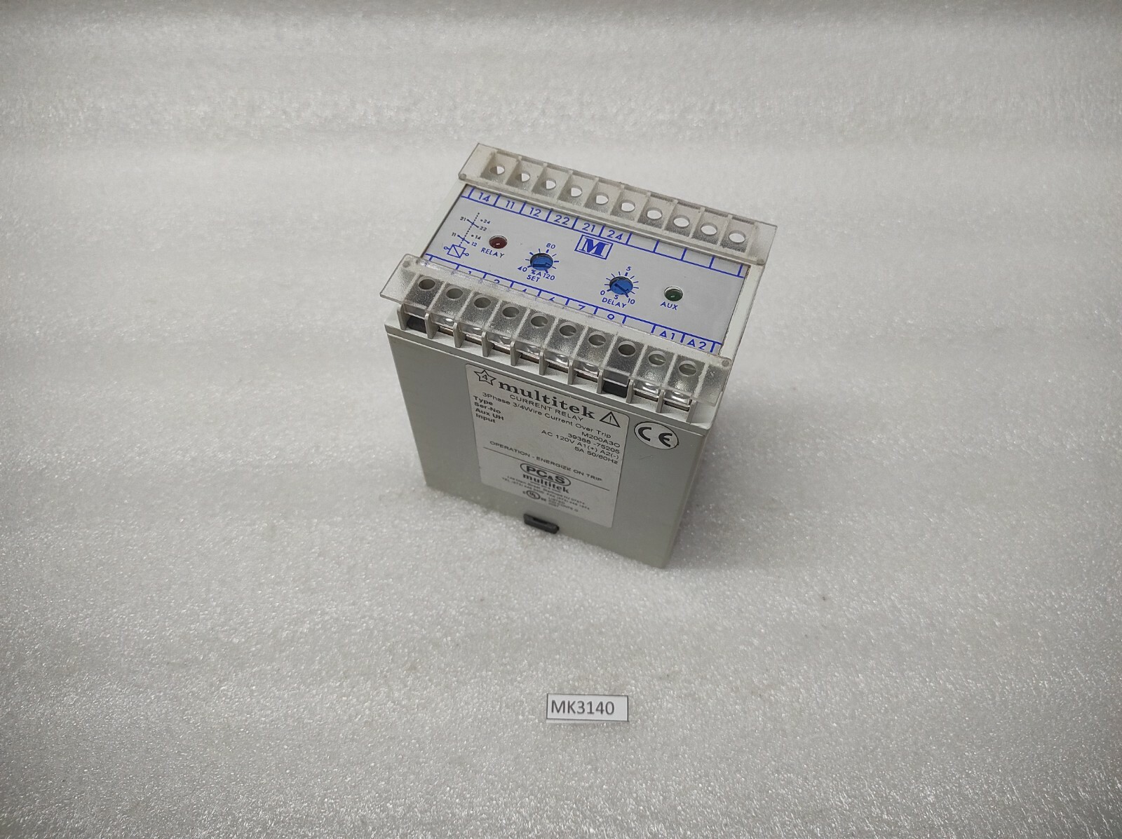 MULTITEK M200A3O CURRENT RELAY 120V - Image 6