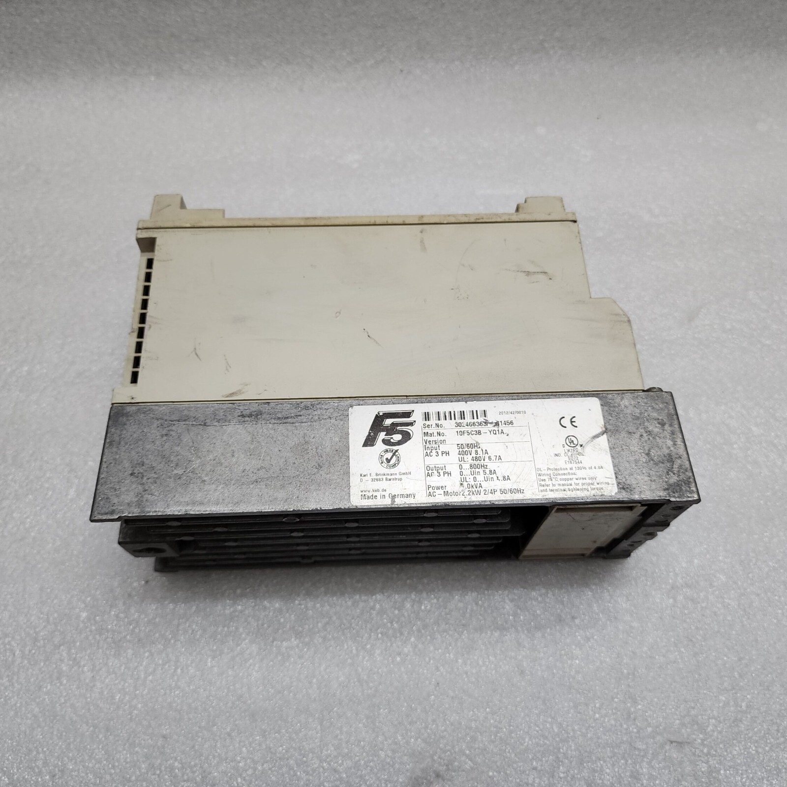 KARL E BRINKMANN 10.F5.C3B-YQ1A KEB INVERTER DRIVE 4.0 KVA - Image 3