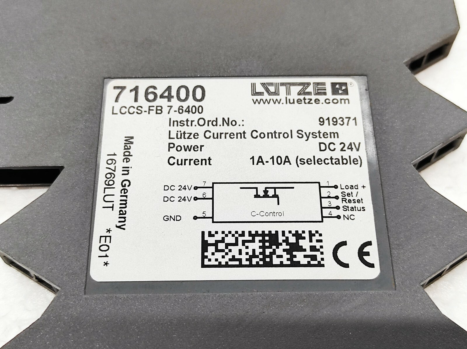 Luetze 716400 Overload Current Control System LCCS-FB 7-6400 24V DC - Image 4