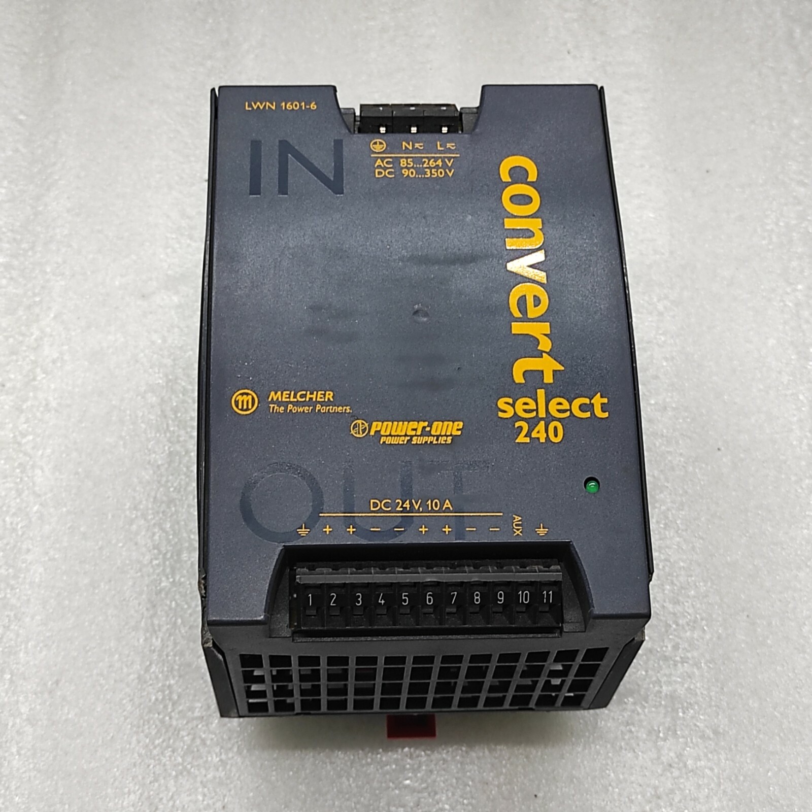 MELCHER POWER-ONE LWN 1601-6 POWER SUPPLY 24VDC 10A - BROKEN/DAMAGED - Image 2