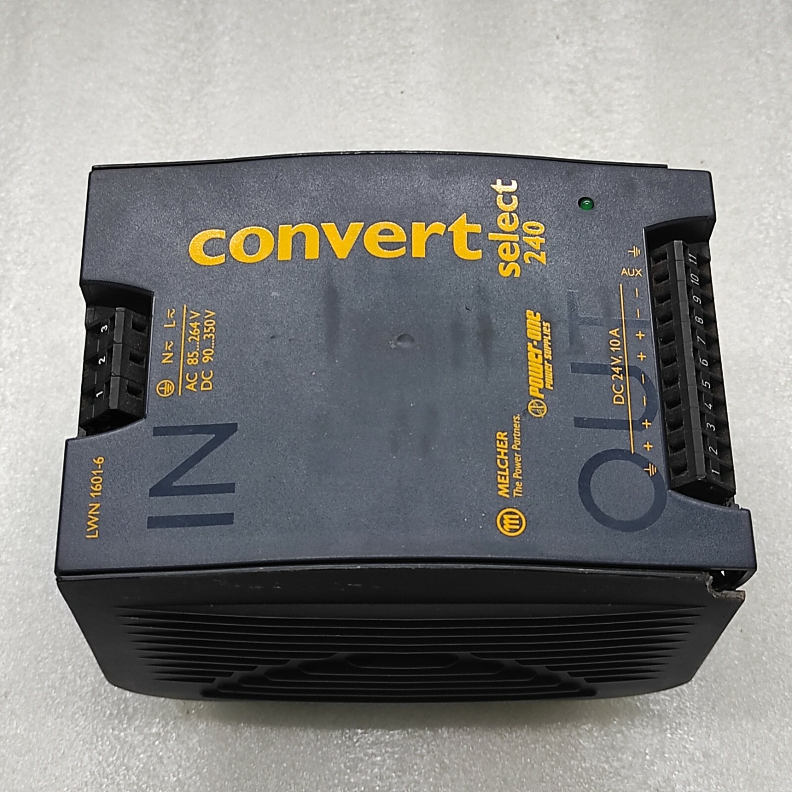 MELCHER POWER-ONE LWN 1601-6 POWER SUPPLY 24VDC 10A - BROKEN/DAMAGED - Image 3