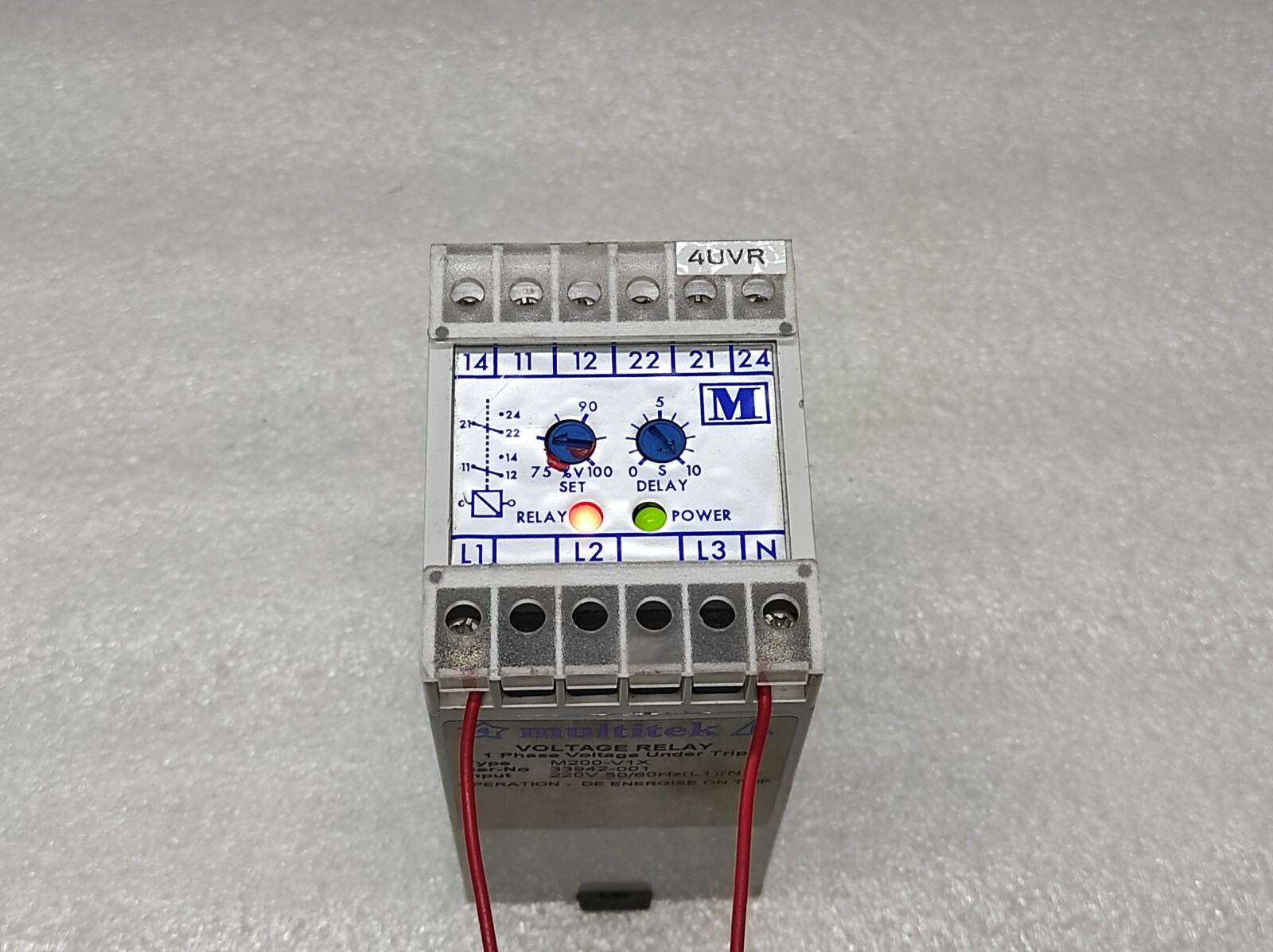 MULTITEK M200-V1X VOLTAGE RELAY 1-PH VOLTAGE UNDER TRIP 220V - Image 6