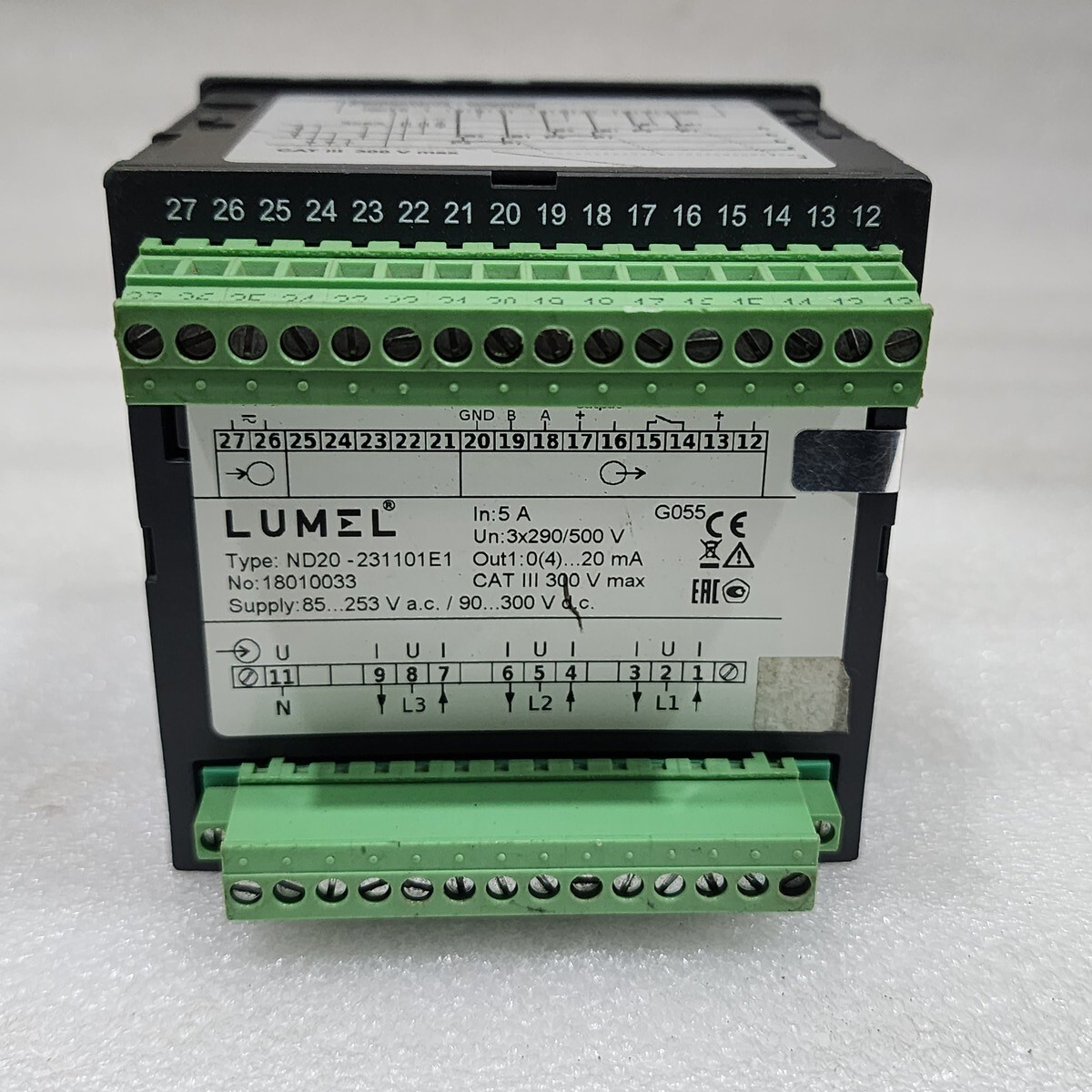 LUMEL ND20-231101E1 PROGRAMMABLE MULTIMETER 18010033 85-253 VAC/90-300 VDC - Image 6