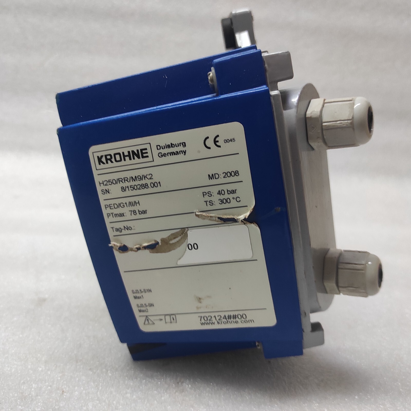 KROHNE H250 VARIABLE AREA FLOWMETER H250/RR/M9/K2 78BAR - Image 3