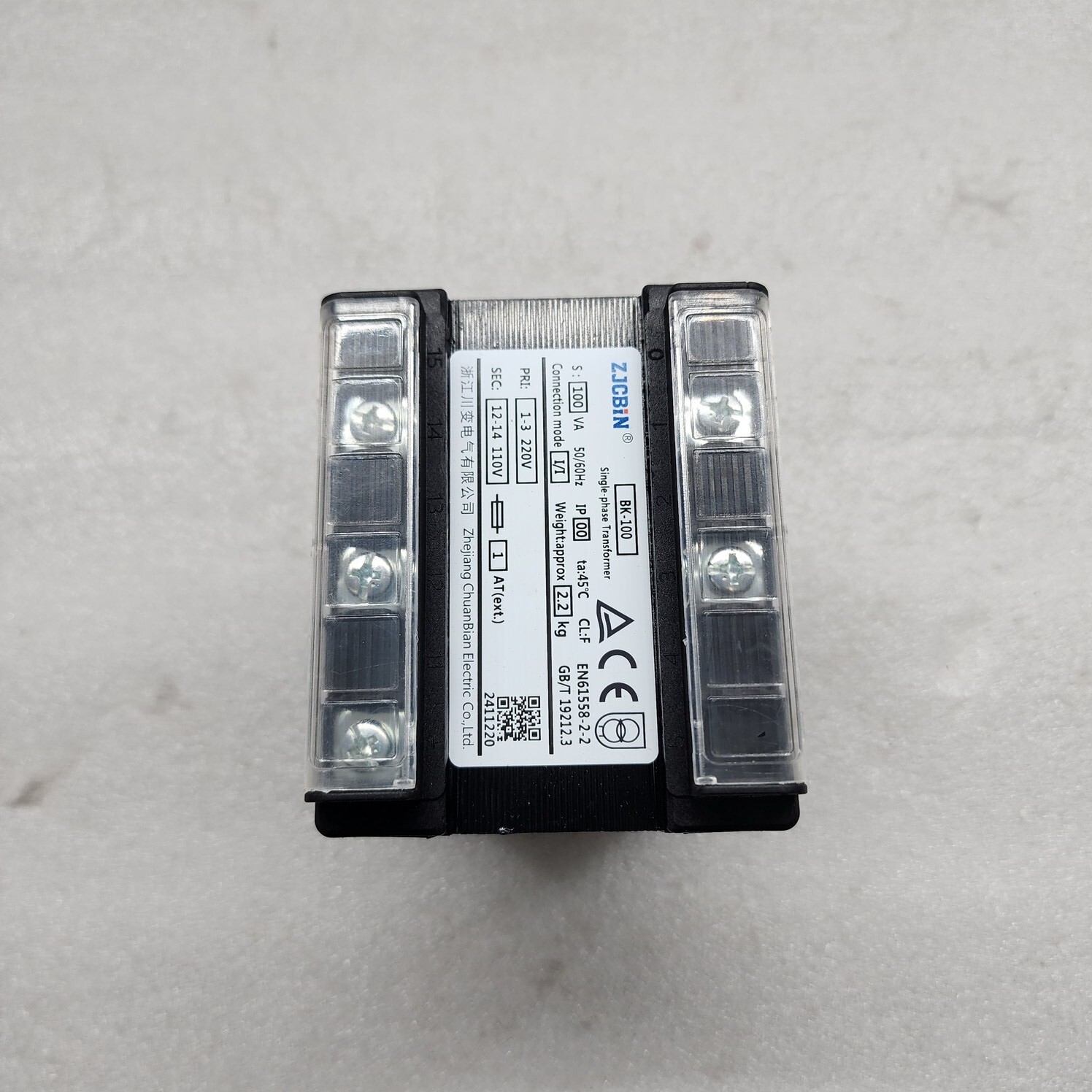 ZHEJIANG CHUANBIAN ELECTRIC BK-100 SINGLE PHASE TRANSFORMER 100VA 220V TO 110V - Image 2