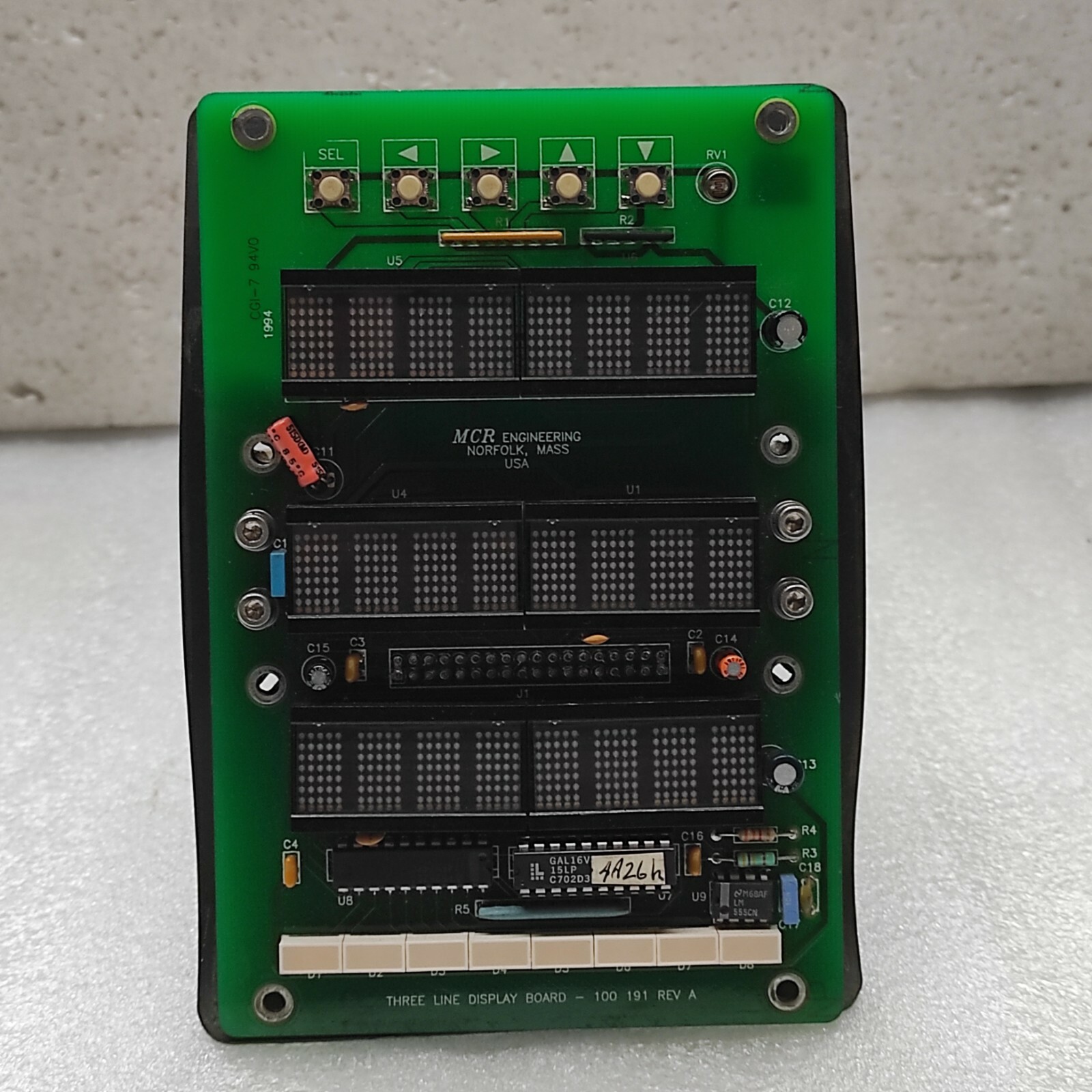 MCR ENGINEERING CFGNES04 MODULE 100 096 REVISION C THREE LINE DISPLAY BOARD 100- - Image 9