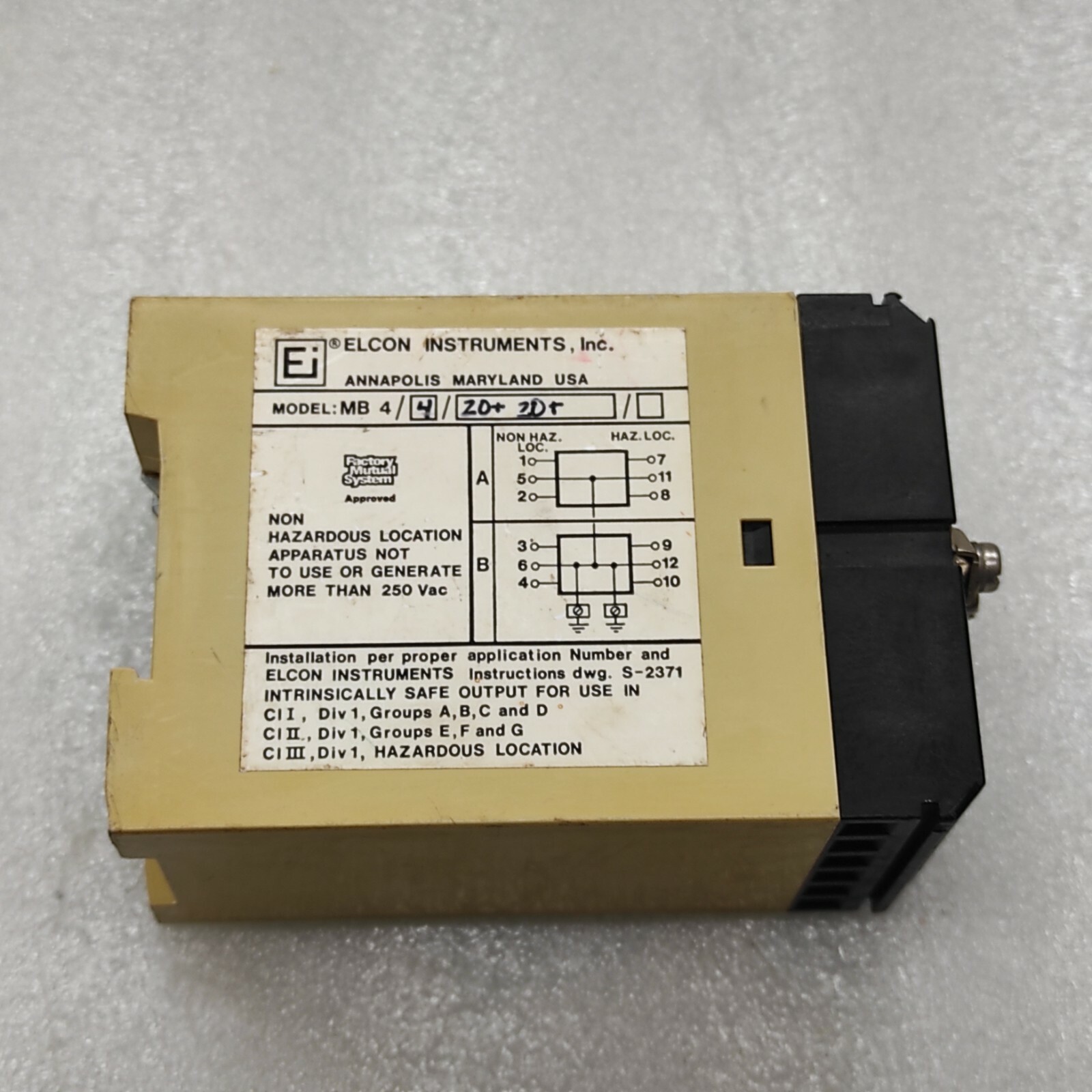 Elcon Instrument MB4/4/20+20+ MB Series Intrinsic Safety Multi Barrier System MB - Image 2