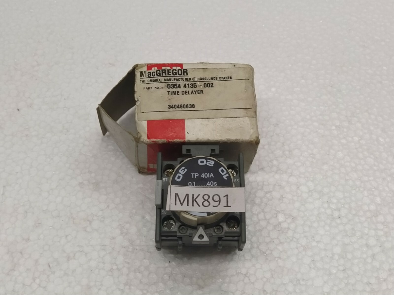 ABB TP40IA OFF DELAY TIMER 0.1 - 40 SEC 5354 4135-002 TIME DELAYER TP 40IA - Image 9
