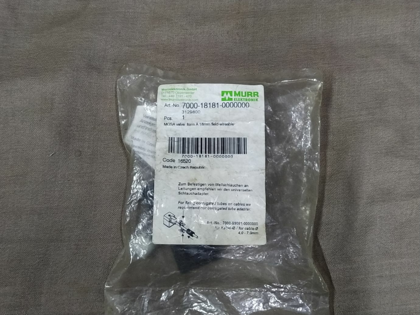 Murr Elektronik 7000-18181-0000000 Mosa Valve Plug Form A 18MM Field-Wireable - Image 2