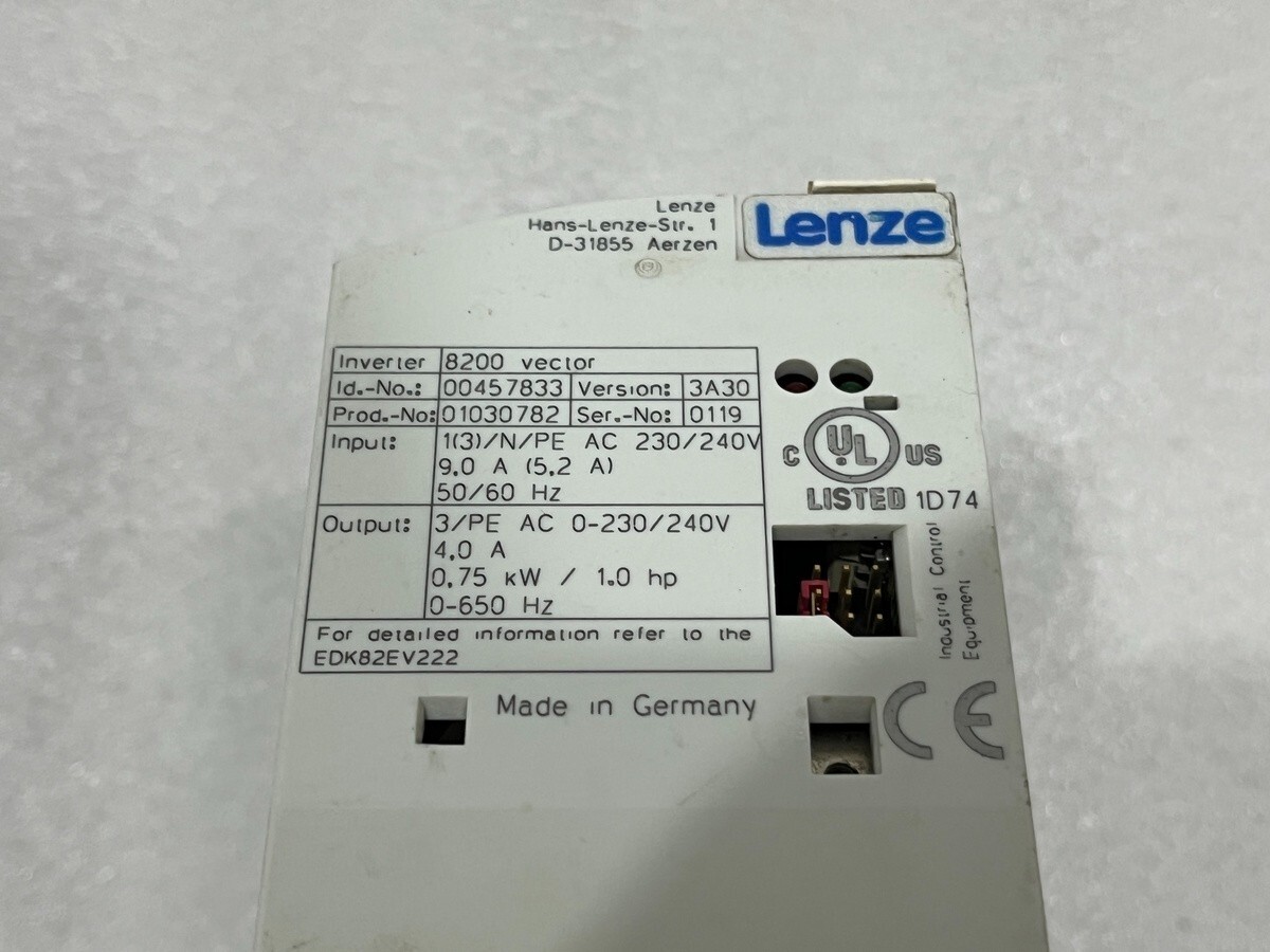 LENZE 00457833 8200 VECTOR INVERTER E82EV751_2C FREQUENCY DRIVE 01030782 230/240 - Image 4