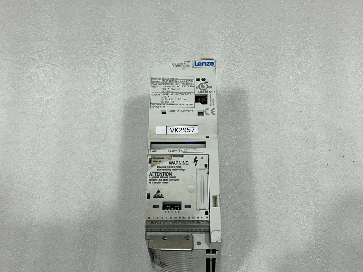 LENZE 00457833 8200 VECTOR INVERTER E82EV751_2C FREQUENCY DRIVE 01030782 230/240 - Image 9
