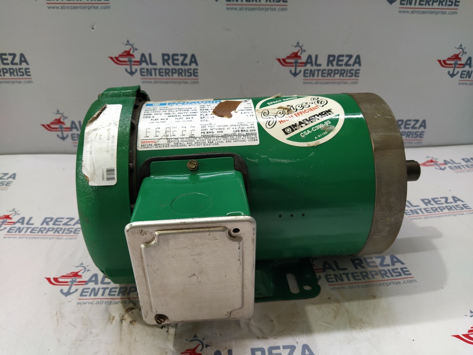 MARATHON ELECTRIC 8VM143TTFR4010AB-P ELECTRIC MOTOR U733 1.5-HP 3500 RPM 230/460 - Image 2