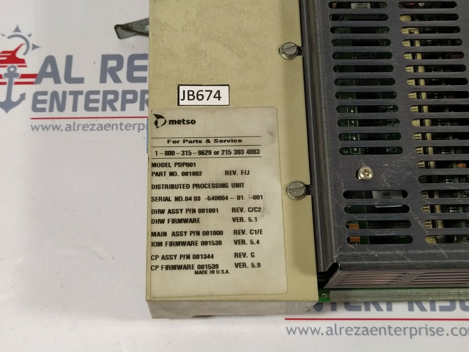 Metso PDP001 Distributed Processing Unit Revision F/J 081802 - Image 7