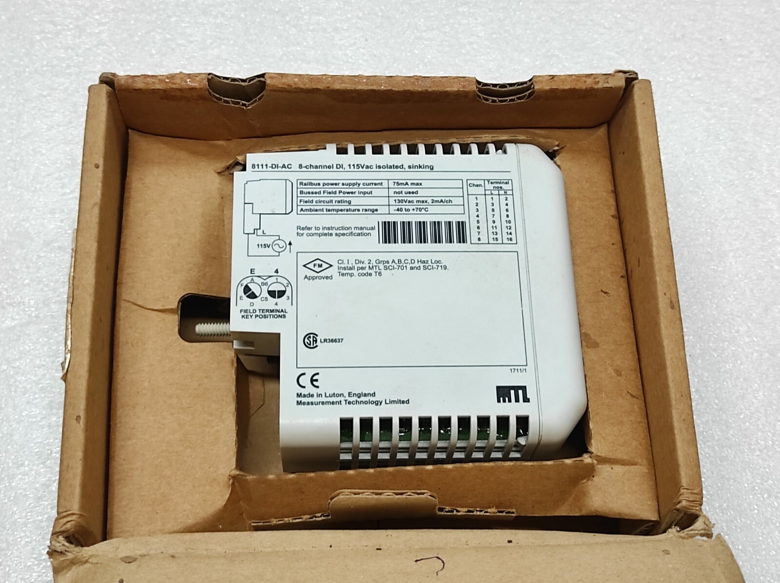 MEASUREMENT TECHNOLOGY 8111-DI-AC 8-CHANNEL DI 115V - Image 2