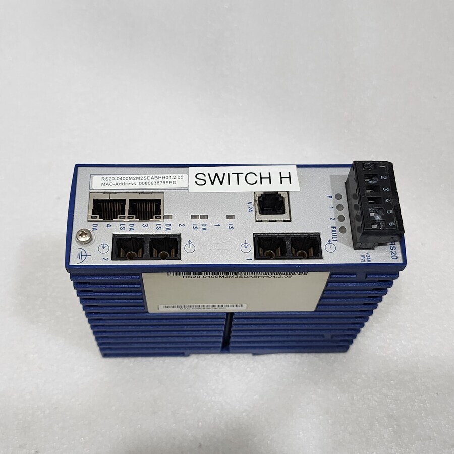 HIRSCHMANN RS20 INDUSTRIAL ETHERNET SWITCH RS20-0400M2M2SDABHH04.2.05 - Image 2