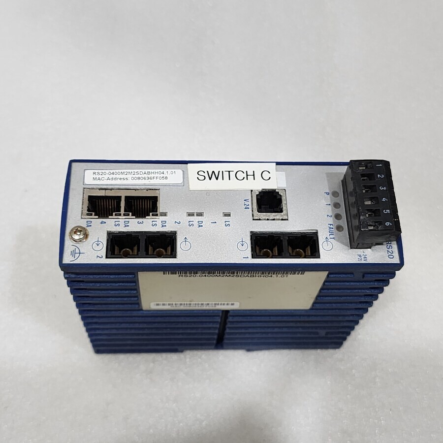 HIRSCHMANN RS20 INDUSTRIAL ETHERNET SWITCH RS20-0400M2M2SDABHH04.1.01 - Image 2