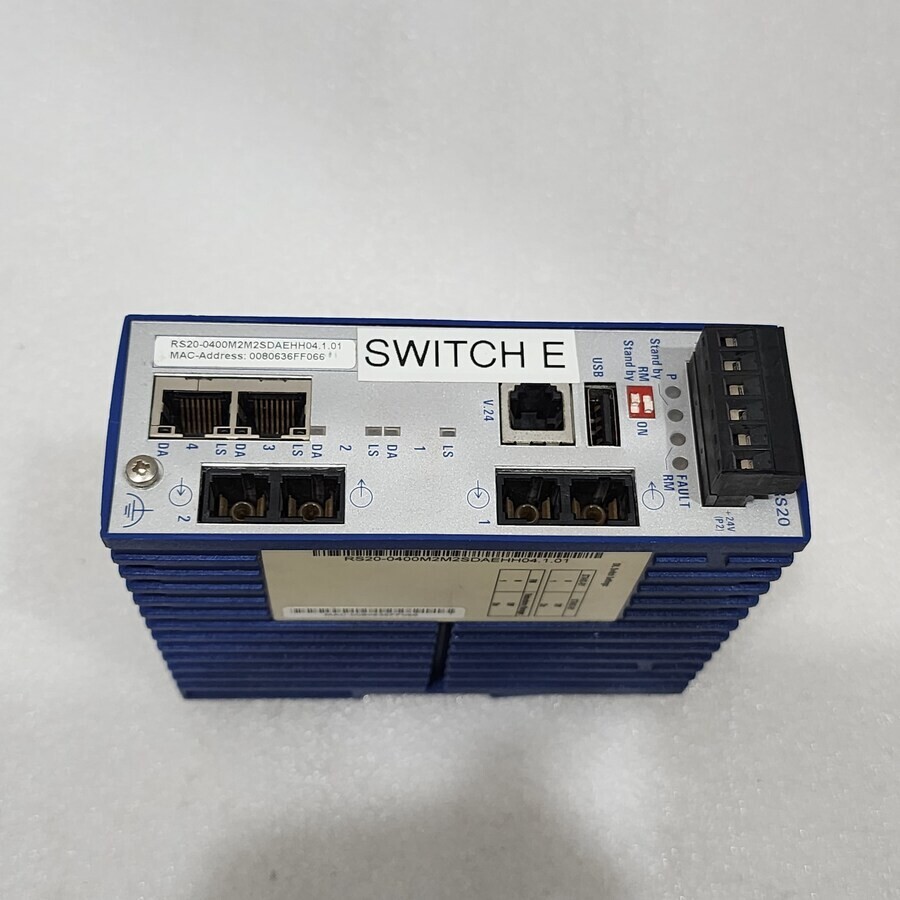 HIRSCHMANN RS20 INDUSTRIAL ETHERNET SWITCH RS20-0400M2M2SDAEHH04.1.01 - Image 2