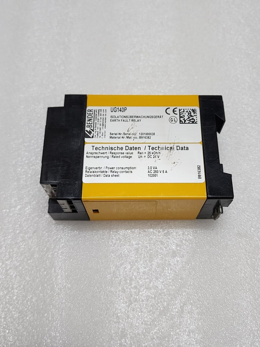BENDER UG140P EARTH FAULT RELAY B916382 24VDC - Image 9