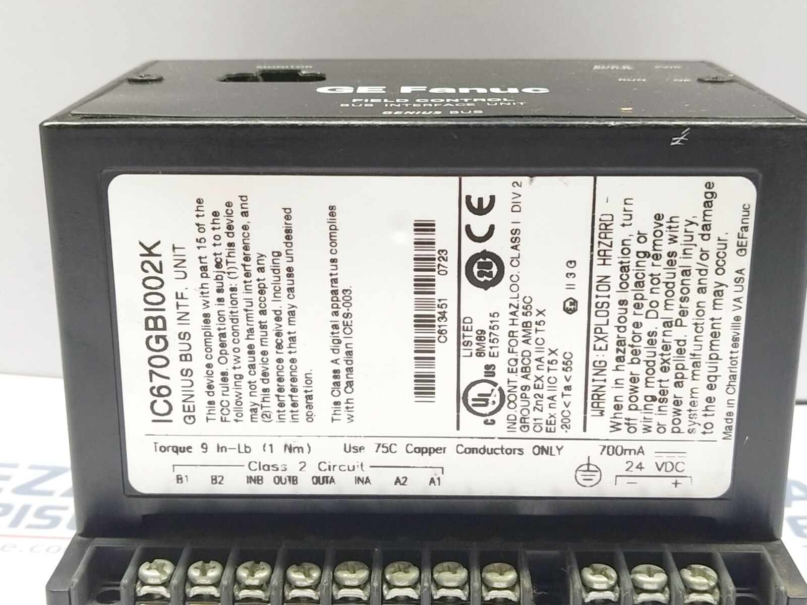 GE Fanuc IC670GBI002K Bus Interface Unit - Image 4