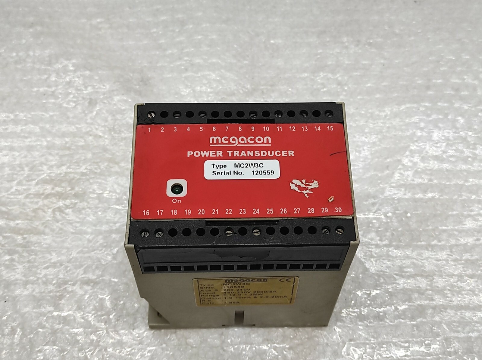 MEGACON MC2W3C POWER TRANSDUCER 200-240V MC2W3C - Image 2