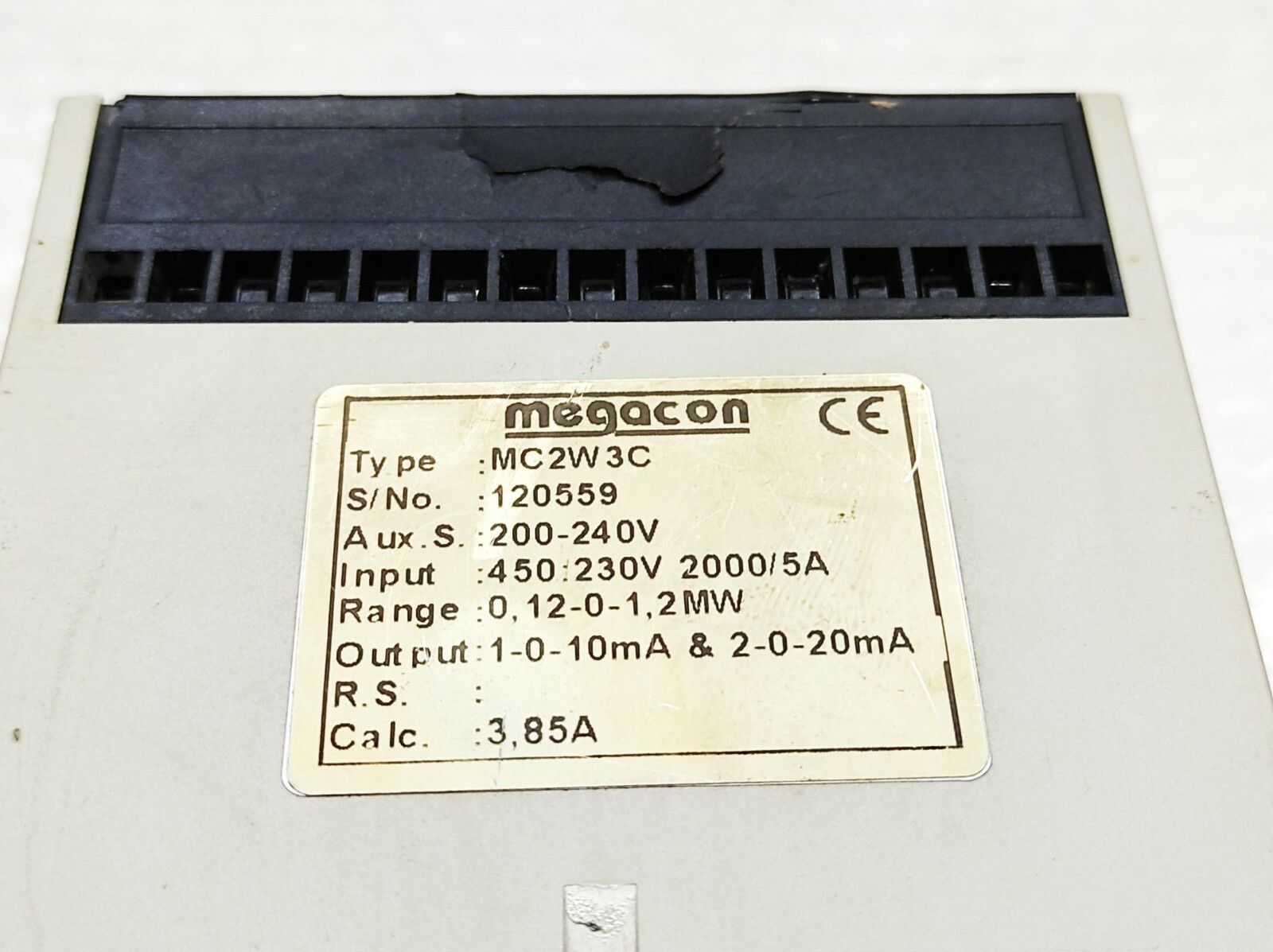 MEGACON MC2W3C POWER TRANSDUCER 200-240V MC2W3C - Image 4