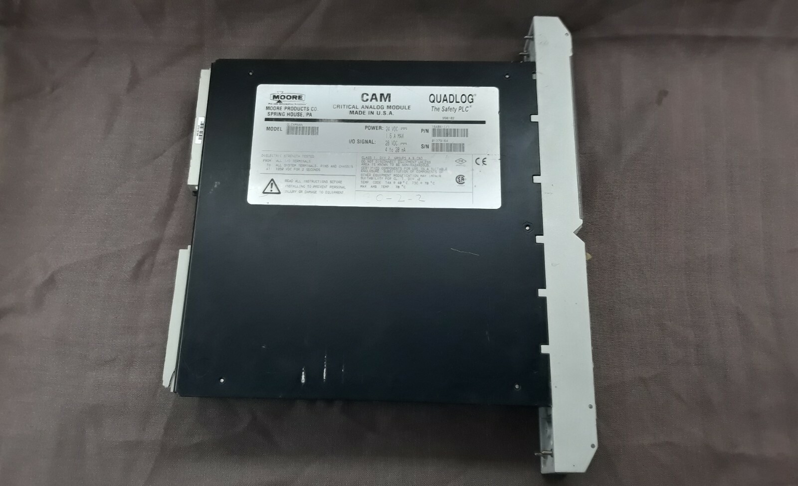 Moore CAM Critical Analog Module QLCAMAAN QUADLOG P/N 16404-1/1 - Image 4