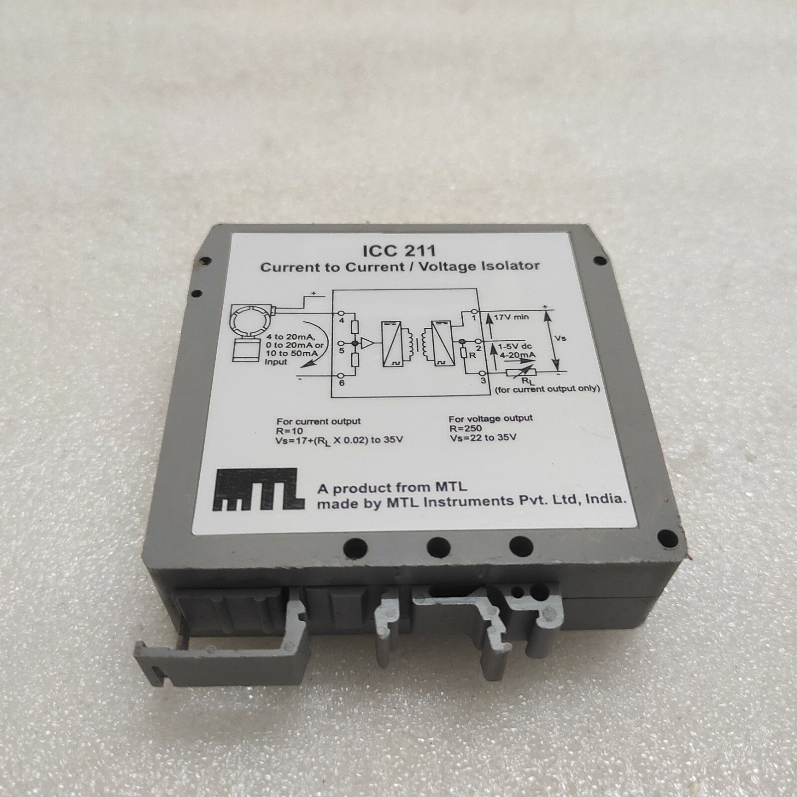 MEASUREMENT TECHNOLOGY ICC211 CURRENT TO CURRENT VOLTAGE ISOLATOR ICC-211-I1-01 - Image 2