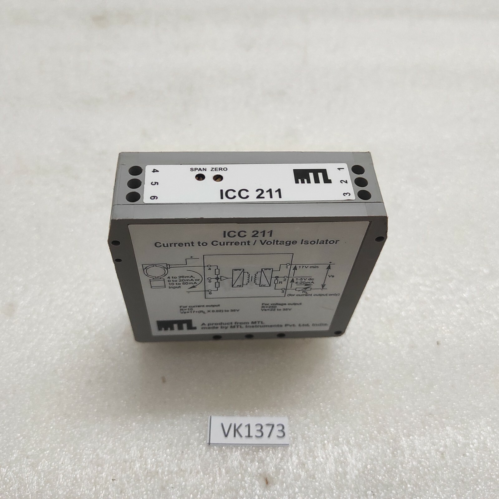 MEASUREMENT TECHNOLOGY ICC211 CURRENT TO CURRENT VOLTAGE ISOLATOR ICC-211-I1-01 - Image 7