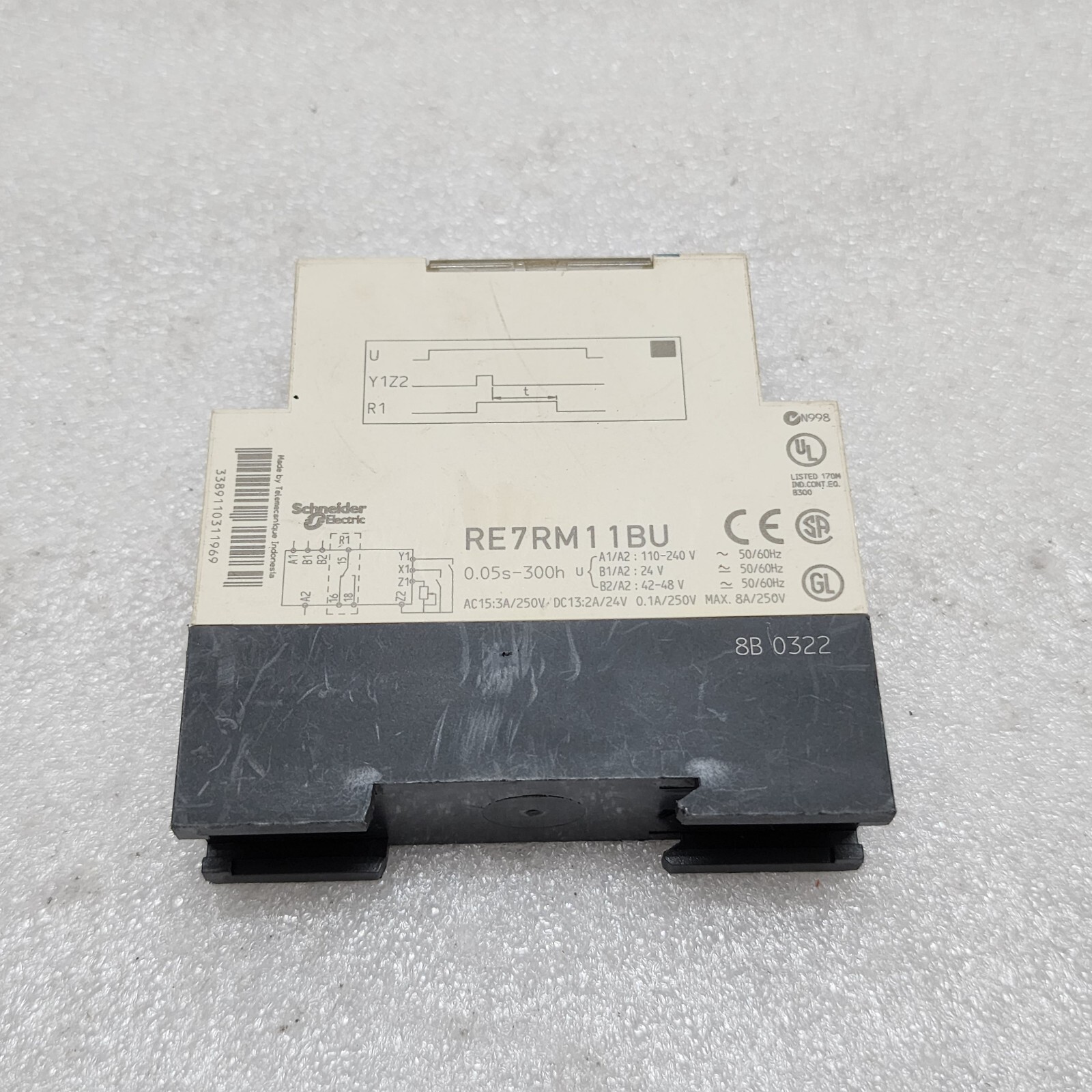 SE RE7RM11BU OFF DELAY TIME RELAY 110-240V/24V/42-48V 0.05S-300H - Image 3